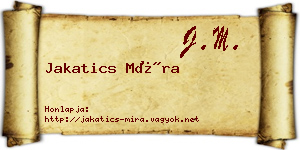 Jakatics Míra névjegykártya